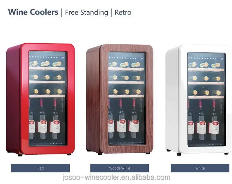 Electrodoméstico Inteligente de Cocina – Mini Refrigerador Negro con Puerta de Vidrio, Enfriador Eléctrico y Portátil para Vino, Personalizable con Logo