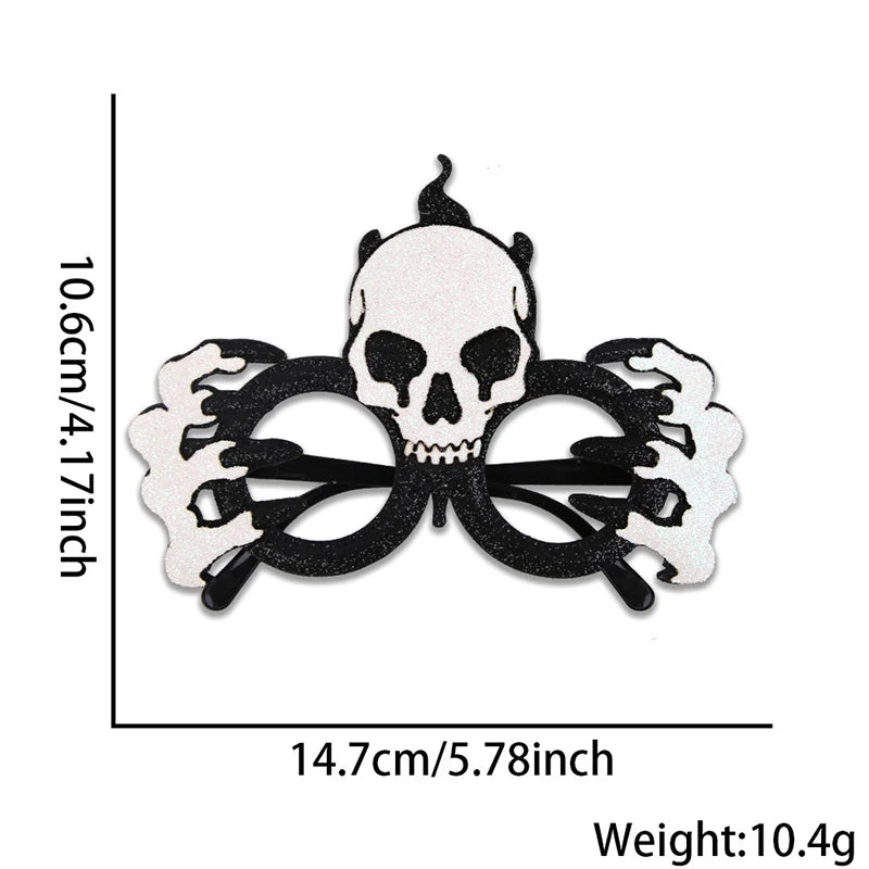 Gafas de Decoración Halloween 2025, Calabaza, Esqueleto y Bola, Marcos Divertidos con Ojos Sangrientos, Accesorios de Disfraz y Props Graciosos para Fotos de Fiesta