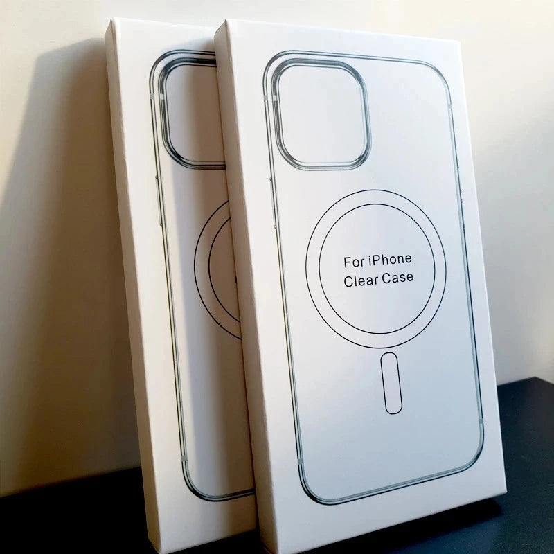 Funda Original Magnética de Cristal Duro para iPhone 7, 8 Plus, SE, X, XR, 11, 12, 13, 14, 15, 16 Pro Max, Compatible con MagSafe y Carga Inalámbrica