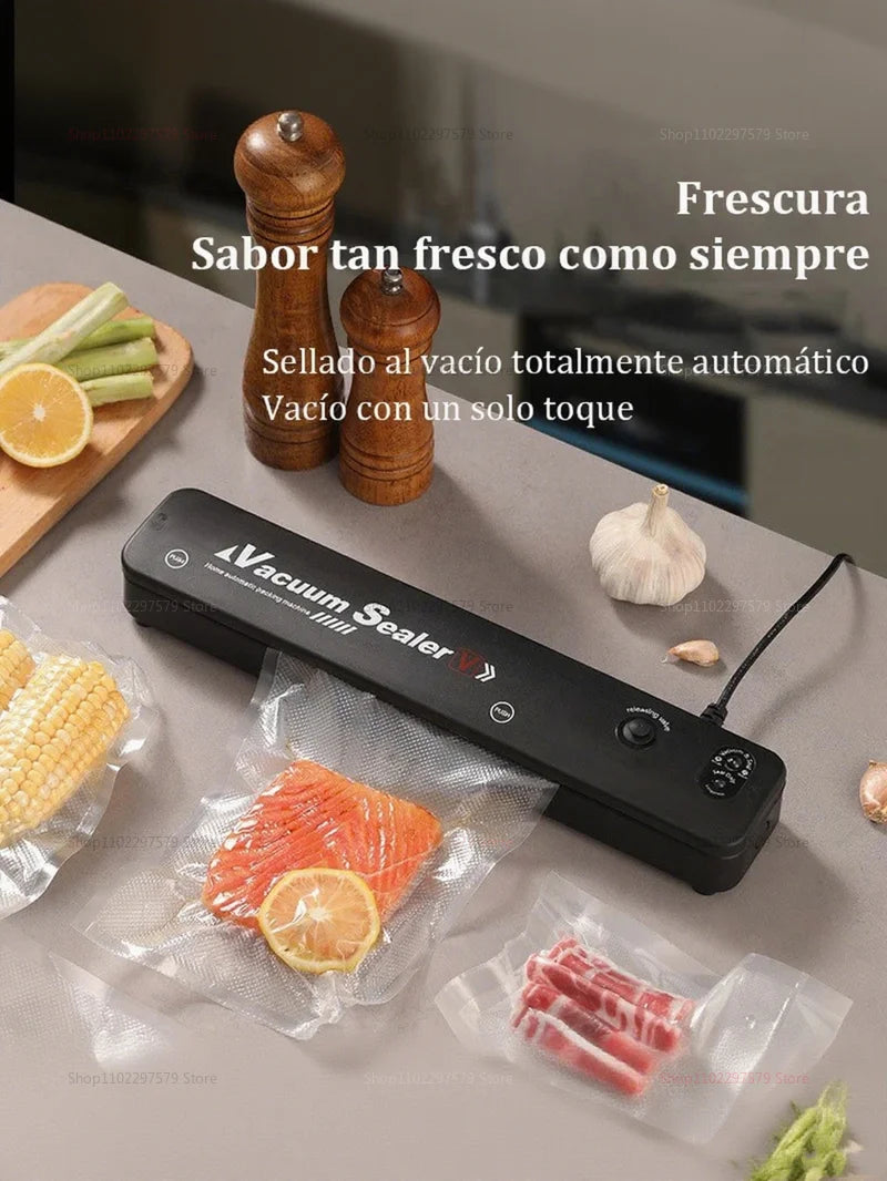 Máquina Automática de Sellado al Vacío de Alimentos 2025 con Bolsas de Sellado – Conservación de Comida Fresca, Dispositivo Portátil de Cocina, 220V