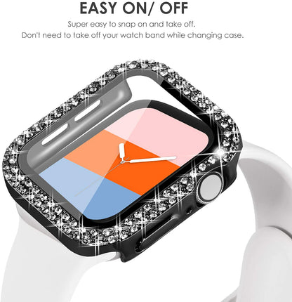 Funda Protectora Bling Para Apple Watch Series Protector Pantalla Incorporado