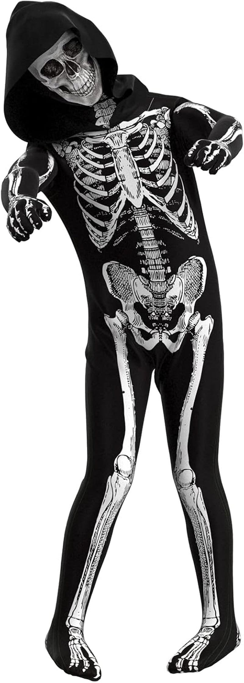 ' Unisex Jumpsuit - Scary Black and White Halloween Jumpsuit Costume Compatible for Cos like Skeleton