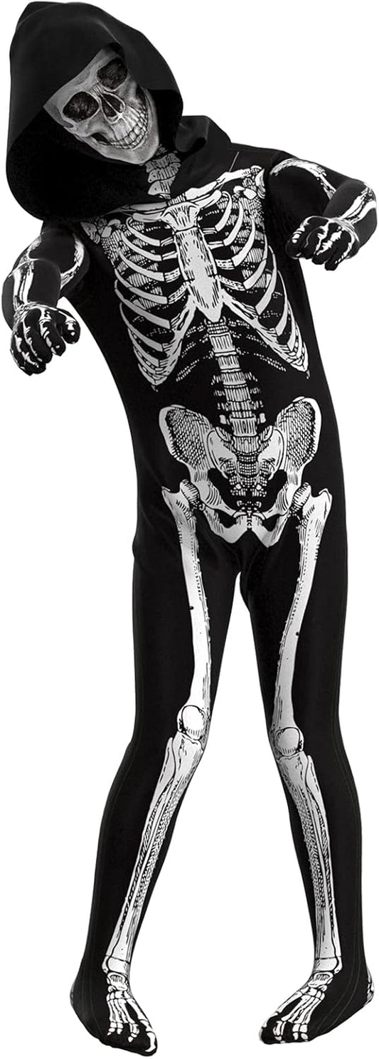 ' Unisex Jumpsuit - Scary Black and White Halloween Jumpsuit Costume Compatible for Cos like Skeleton