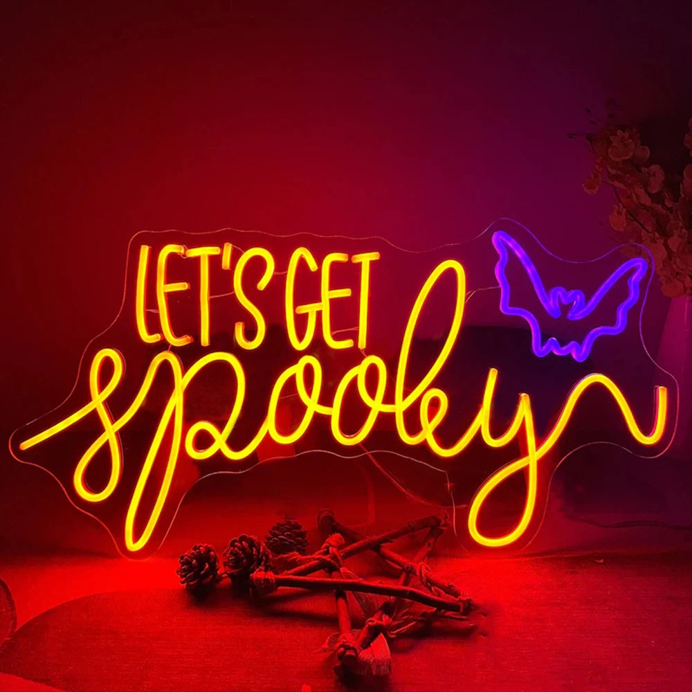 Halloween Neon Sign Halloween Decorations Funky Party Neon Sign Halloween LED Light Halloween Neon Sign Spooky Wall Decoration