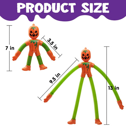 4 Pcs Halloween Sensory Stretchy Fidget Toys,Halloween Telescopic Pop Tube Toys Bulk for Party Favors,Halloween Goody Bag Fillers,Halloween Stretchy Toys for Classroom Prizes
