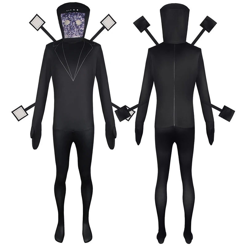 New Game Skibidi Toilet Cosplay Costume Speaker TV Camcorderman Monitor Jumpsuit Adult Kid Halloween Canival Party Mask Bodysuit
