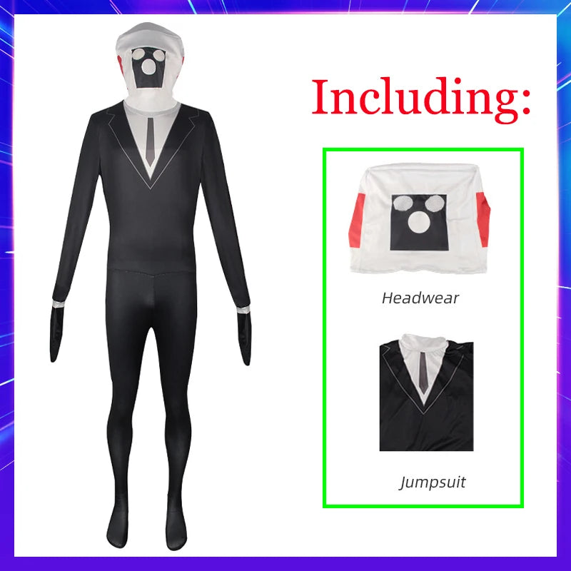 New Game Skibidi Toilet Cosplay Costume Speaker TV Camcorderman Monitor Jumpsuit Adult Kid Halloween Canival Party Mask Bodysuit