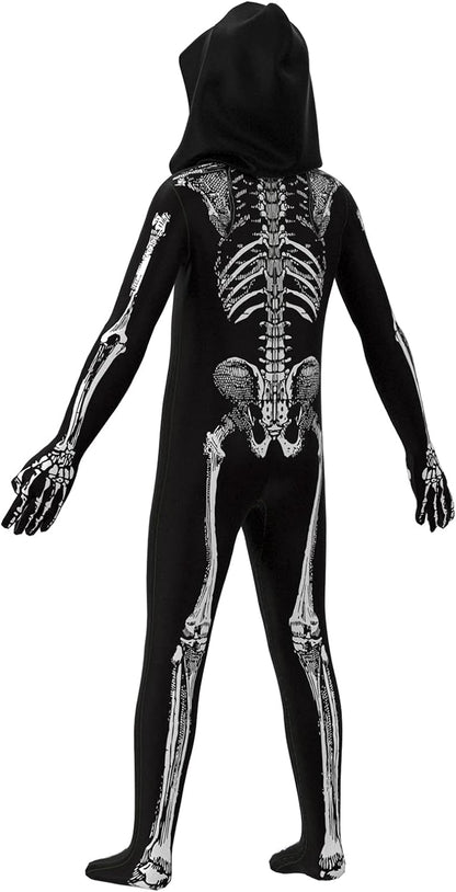 ' Unisex Jumpsuit - Scary Black and White Halloween Jumpsuit Costume Compatible for Cos like Skeleton