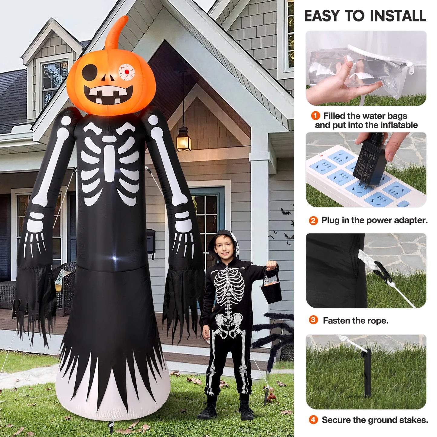 9FT Halloween Inflatables Decorations, Large Halloween Decorations Outdoor Halloween Yard Inflatables