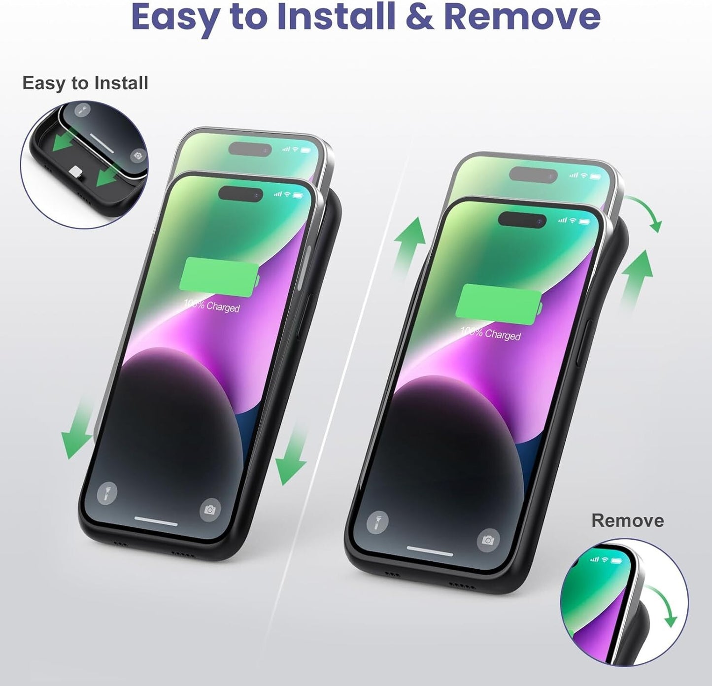 Iphone 14 Pro Max 13Pro Battery Case 8600Mah Charger Cover Power Bank Funda