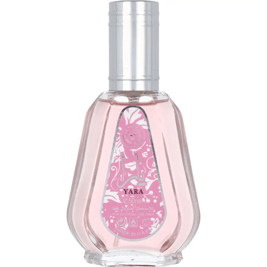 Perfume Árabe Yara para Mujer 50 ml – Fragancia Floral, Frutal y Amaderada, Perfecto para Usar en Avión