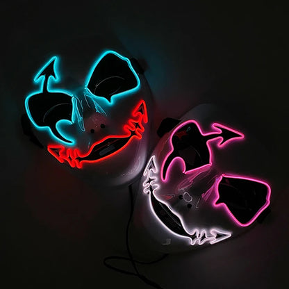 Nueva Máscara de Hilo EL de Neón Colorido, Máscara LED Iluminada, Máscara de Halloween, Mascarada, Máscara Luminosa LED, Disfraz y Decoración de Halloween