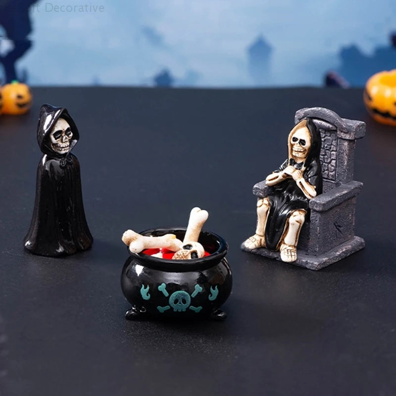 Miniaturas de Halloween 2025, Figuras de Calaveras, Adornos de Escritorio, Accesorios para el Interior del Coche, Decoración del Día de los Muertos para el Hogar u Oficina, Regalo Decorativo