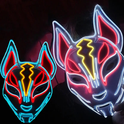 Nueva Máscara de Hilo EL de Neón Colorido, Máscara LED Iluminada, Máscara de Halloween, Mascarada, Máscara Luminosa LED, Disfraz y Decoración de Halloween