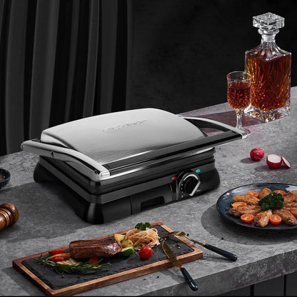 Aigostar Samson Grill Eléctrico – Máquina para Paninis y Sándwiches, Electrodoméstico de Cocina