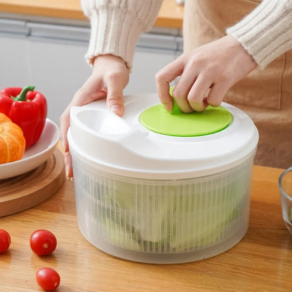 Deshidratador Manual de Verduras Multifuncional – Centrifugadora de Ensaladas con Cesta para Escurrir Frutas y Lechuga | Gadget Práctico para el Hogar y la Cocina