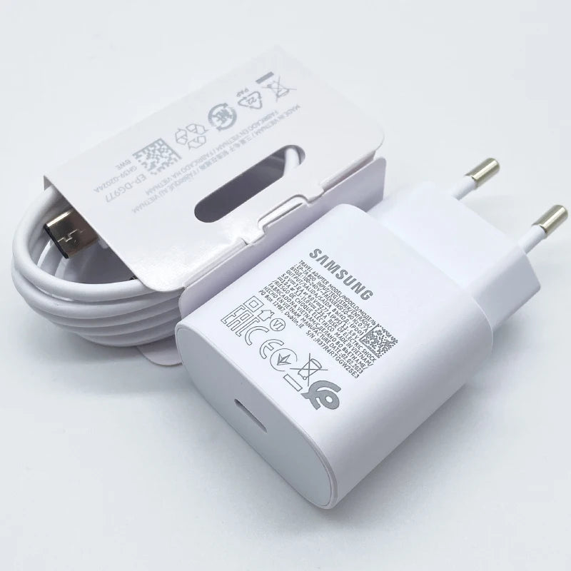 Cargador Carga Rapida Samsung 25W Compatible con: Galaxy S24 S23 S20 S21 S22 Plus A54 A34 Adapter Z Flip Fold 5 6 4