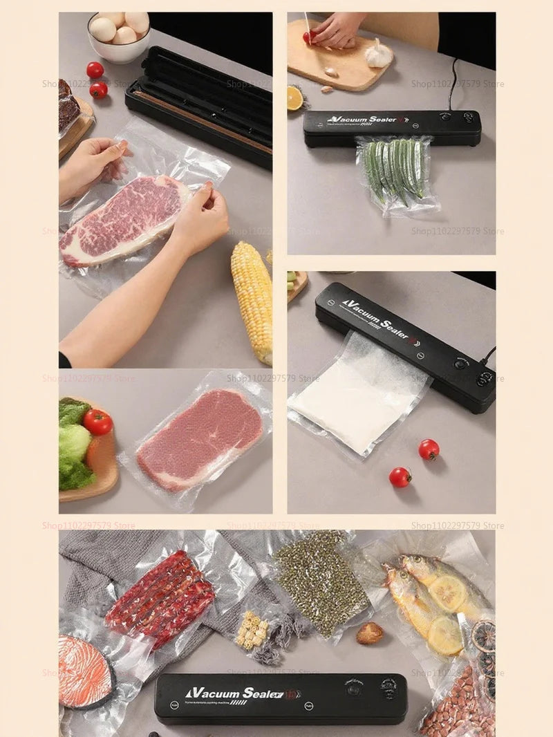 Máquina Automática de Sellado al Vacío de Alimentos 2025 con Bolsas de Sellado – Conservación de Comida Fresca, Dispositivo Portátil de Cocina, 220V