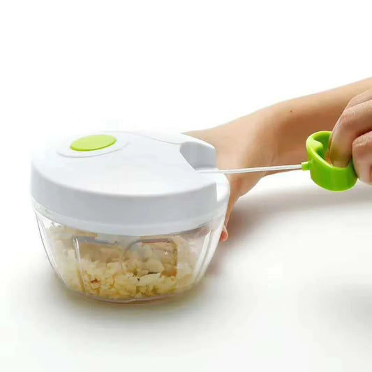 Picadora Manual de Cuerda de Alta Calidad – Procesador de Alimentos, Rebanadora y Triturador para Ensaladas, Ajo y Cebolla, Accesorio de Cocina Práctico y Eficiente