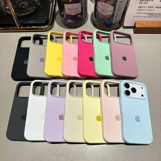 Funda Original de Silicona de Lujo Apple para iPhone 16, 13, 14, 15, 17 Pro Max, Cobertura Completa, Funda Oficial para iPhone 13, 14, 15, 16, 17 Pro Max