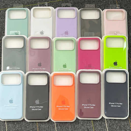 Original Silicone Case For iPhone 17 16 13 16 15 14 12 Pro Official Apple Cover for iPhone 16 17 13 11 12 14 15 17 Pro Max Cases