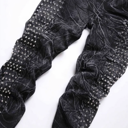 Vaquero Negro Hombre Estilo Punk