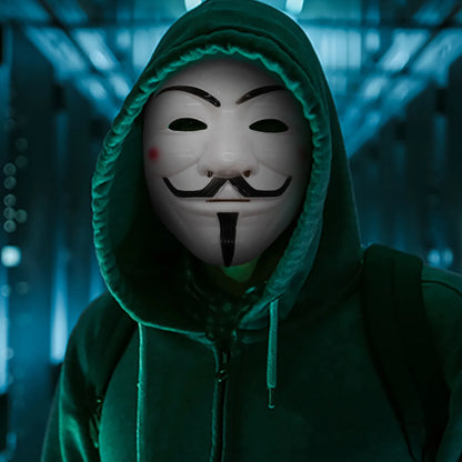 1 Pieza Máscara de Cara de Halloween Negra y Blanca “V de Vendetta”, Máscara de Hackers para Cosplay, Fiesta de Halloween, Máscaras DIY, Anime, Accesorio de Cabeza Anónimo