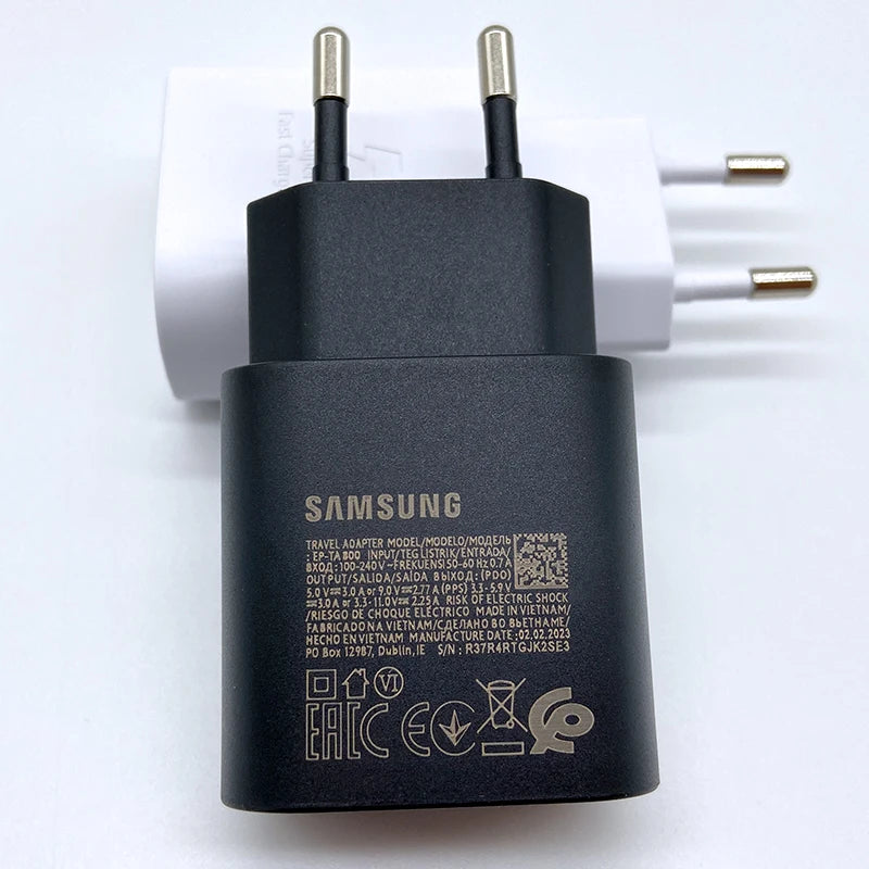 Cargador Carga Rapida Samsung 25W Compatible con: Galaxy S24 S23 S20 S21 S22 Plus A54 A34 Adapter Z Flip Fold 5 6 4
