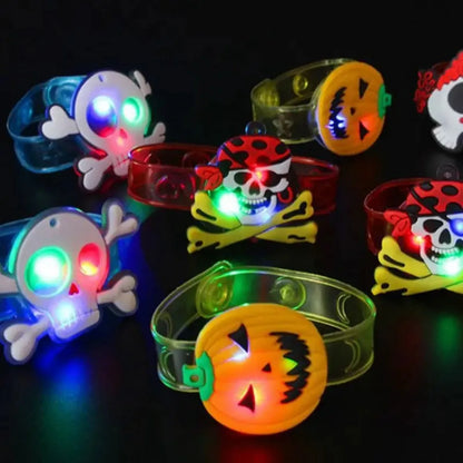 12-36 Piezas de Pulseras y Anillos Luminosos para Halloween, Juguetes para Niños, Accesorios de Fiesta, Decoración de Halloween, Regalos para Niños, Relleno para Piñatas