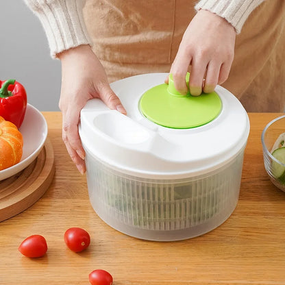 Deshidratador Manual de Verduras Multifuncional – Centrifugadora de Ensaladas con Cesta para Escurrir Frutas y Lechuga | Gadget Práctico para el Hogar y la Cocina