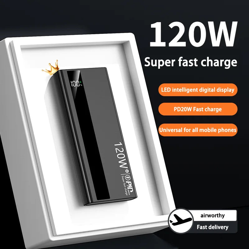 Xiiaomi Power Bank 200000mAh, Carga Súper Rápida 120W, Batería Externa de Gran Capacidad con Pantalla Digital, Cargador para todos los dispositivos