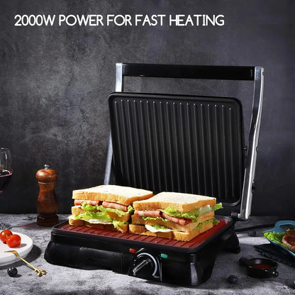 Aigostar Samson Grill Eléctrico – Máquina para Paninis y Sándwiches, Electrodoméstico de Cocina