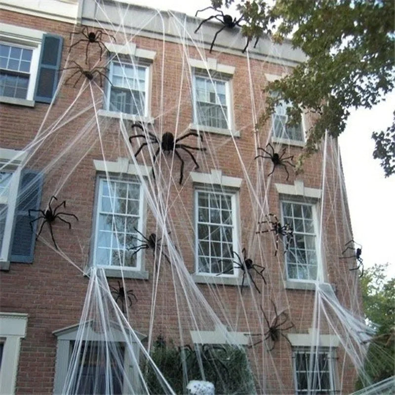 Decoración de Araña Negra Gigante para Halloween de 30cm/50cm/75cm/90cm/125cm/150cm/200cm, Accesorio para Casa Embrujada, Decoración Interior y Exterior