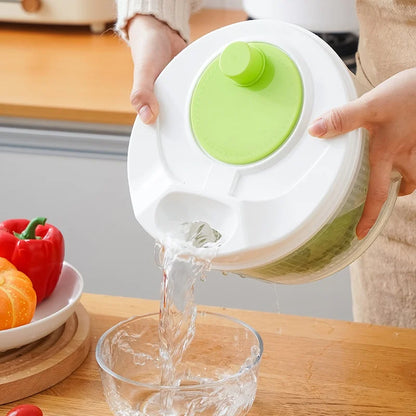 Deshidratador Manual de Verduras Multifuncional – Centrifugadora de Ensaladas con Cesta para Escurrir Frutas y Lechuga | Gadget Práctico para el Hogar y la Cocina
