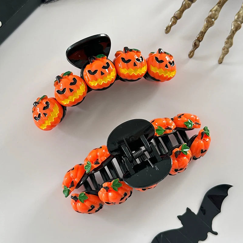 Divertida Pinza de Calabaza para el Cabello de Halloween 2025, Gran Clip para Recoger el Pelo en la Parte Trasera, Accesorio de Fiesta con Diseño Personalizado 🎃