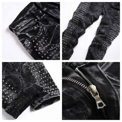 Vaquero Negro Hombre Estilo Punk