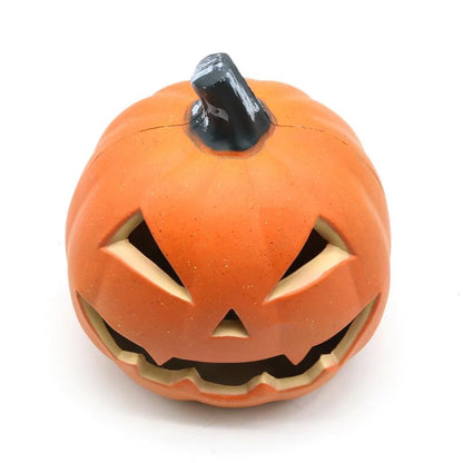 Halloween Pumpkin LED Light Lamp Creative Lantern Home Props Pumpkin Bar Horror Halloween Decorations Light up Pumpkin 3D Fall Resin Pumpkin Battery Operated Orange