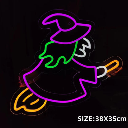 Halloween Neon Sign Halloween Decorations Funky Party Neon Sign Halloween LED Light Halloween Neon Sign Spooky Wall Decoration