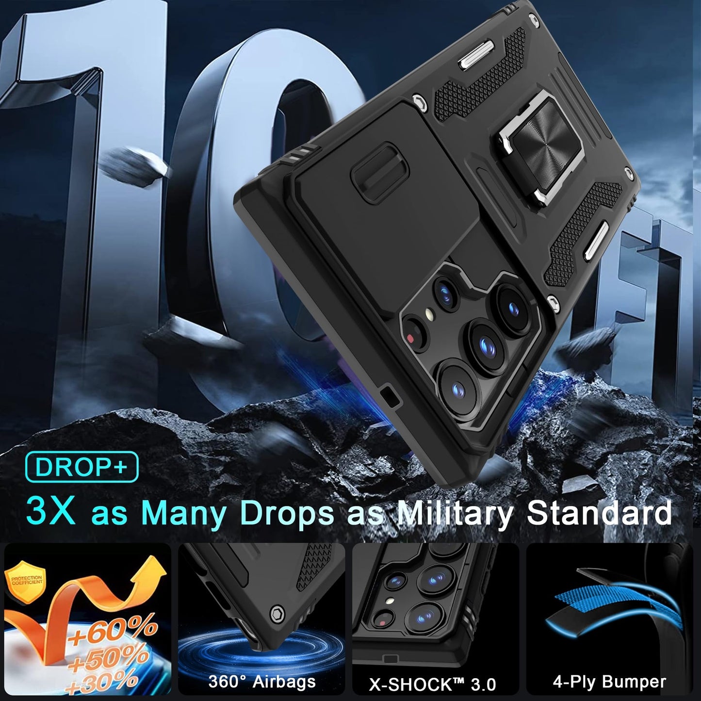 Funda Protectora a Prueba De Golpes De Grado Militar Para Galaxy S24 Ultra