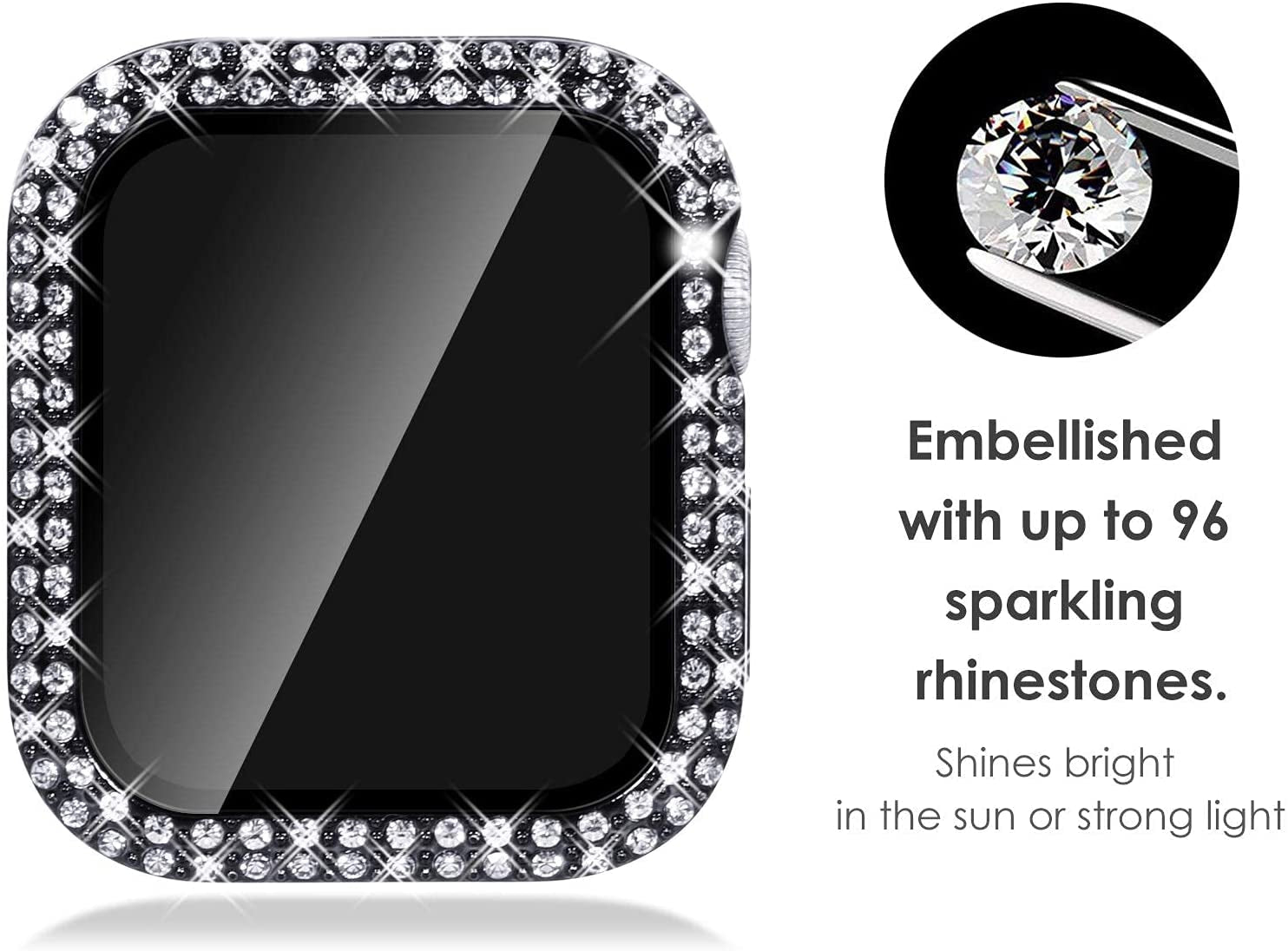 Funda Protectora Bling Para Apple Watch Series Protector Pantalla Incorporado