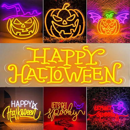 Halloween Neon Sign Halloween Decorations Funky Party Neon Sign Halloween LED Light Halloween Neon Sign Spooky Wall Decoration