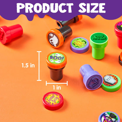 100 Pcs Halloween Assorted Stamps for Kids,Halloween Stampers Halloween Stuff Halloween Goodies Bags Prizes,Halloween Toys for Trick or Treaters Gift,Basket Stuffers