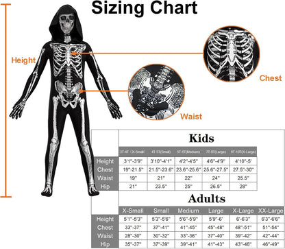 ' Unisex Jumpsuit - Scary Black and White Halloween Jumpsuit Costume Compatible for Cos like Skeleton