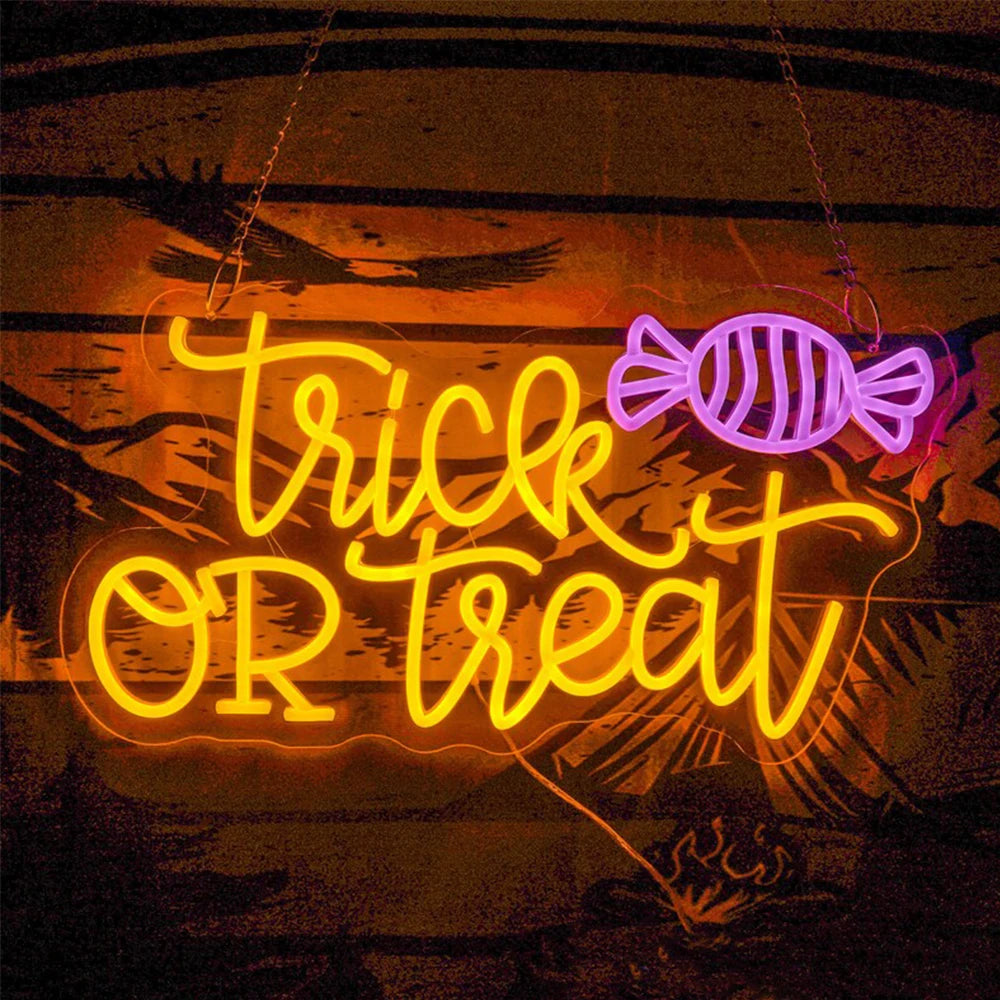 Halloween Neon Sign Halloween Decorations Funky Party Neon Sign Halloween LED Light Halloween Neon Sign Spooky Wall Decoration