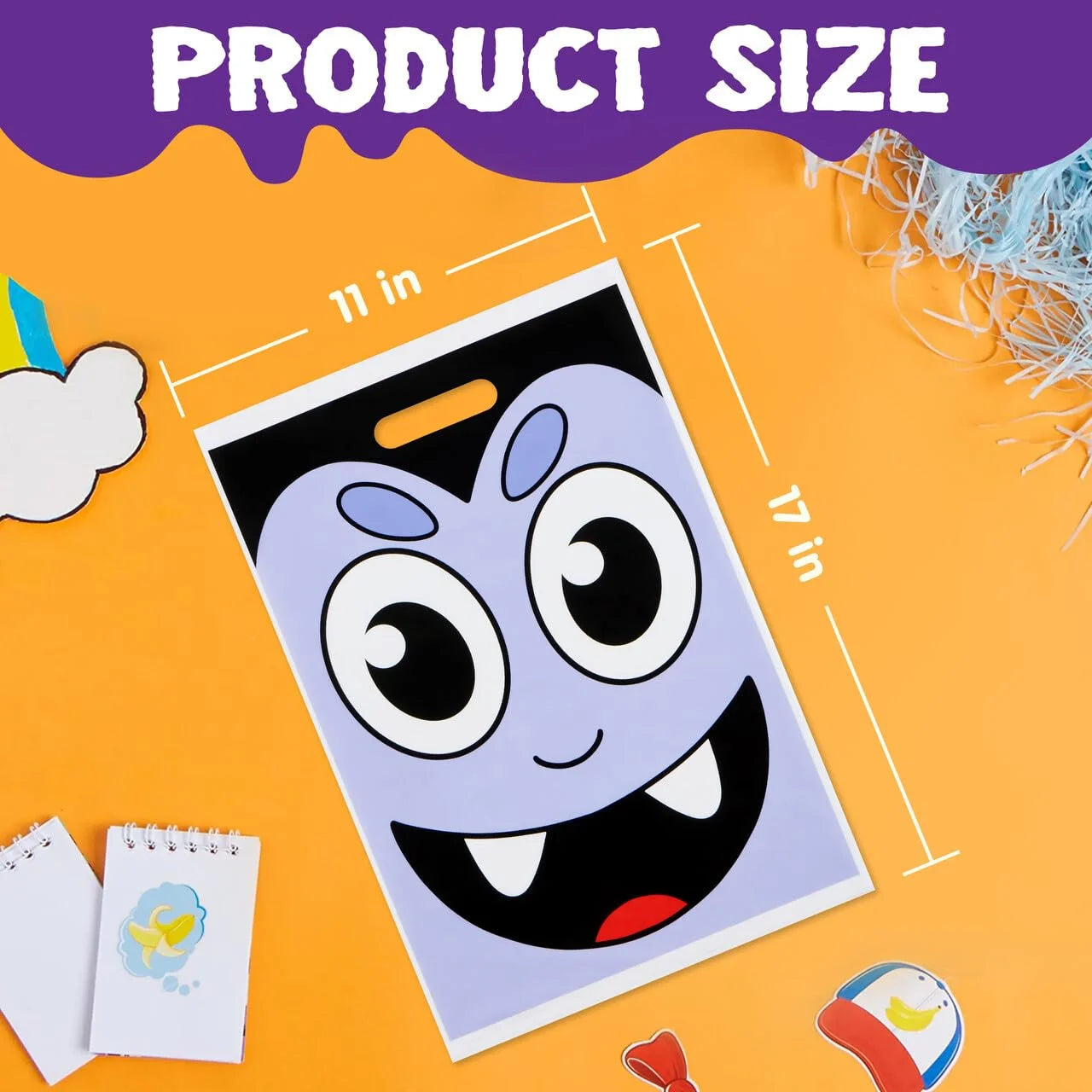 72 Pcs Halloween Treat Bags with Handles, Goodie Bags for Kids, Exchange Classroom Gift Bags for Halloween Party Favors Decorations Supplies